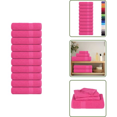 Toallas absorbentes - vidaXL Toallas de baño FROGN 10 uds rosa 100x150 cm 360 g/m² - Toallas lavables
