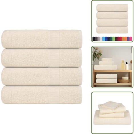 Toallas absorbentes - vidaXL Toallas de ducha FROGN 4 uds crema 70x140 cm 360 g/m² - Toallas lavables