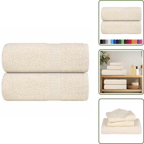 Toallas absorbentes - vidaXL Toallas de invitados FROGN 2 uds crema 30x50 cm 360 g/m² - Toallas faciales