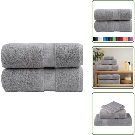 Toallas absorbentes - vidaXL Toallas de invitados SOLUND 2 uds gris 30x50 cm 600 gsm - Toallas faciales