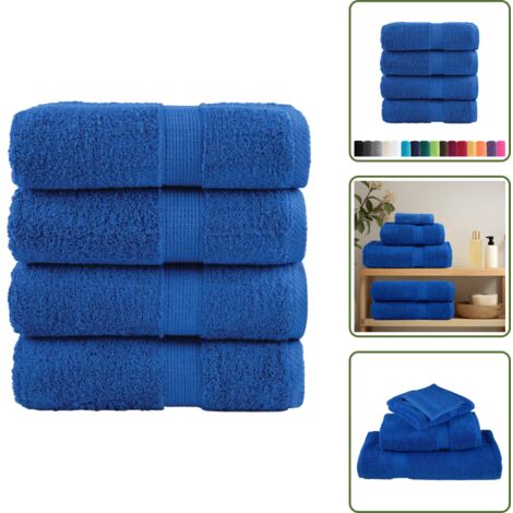Toallas absorbentes - vidaXL Toallas de invitados SOLUND 4 uds azul 30x50 cm 600 gsm - Toallas faciales