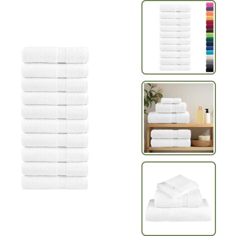 Toallas absorbentes - vidaXL Toallas de mano SOLUND 10 uds blanco 50x100 cm 600 gsm - Toallas lavables
