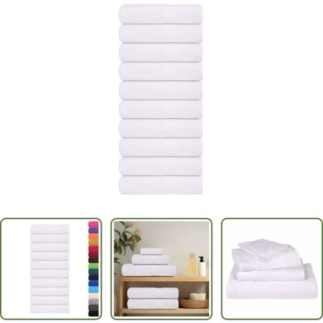 Toallas de algodón -  Toallas de baño FROGN 10 uds color blanco 100 x 150 cm 360 g/m²