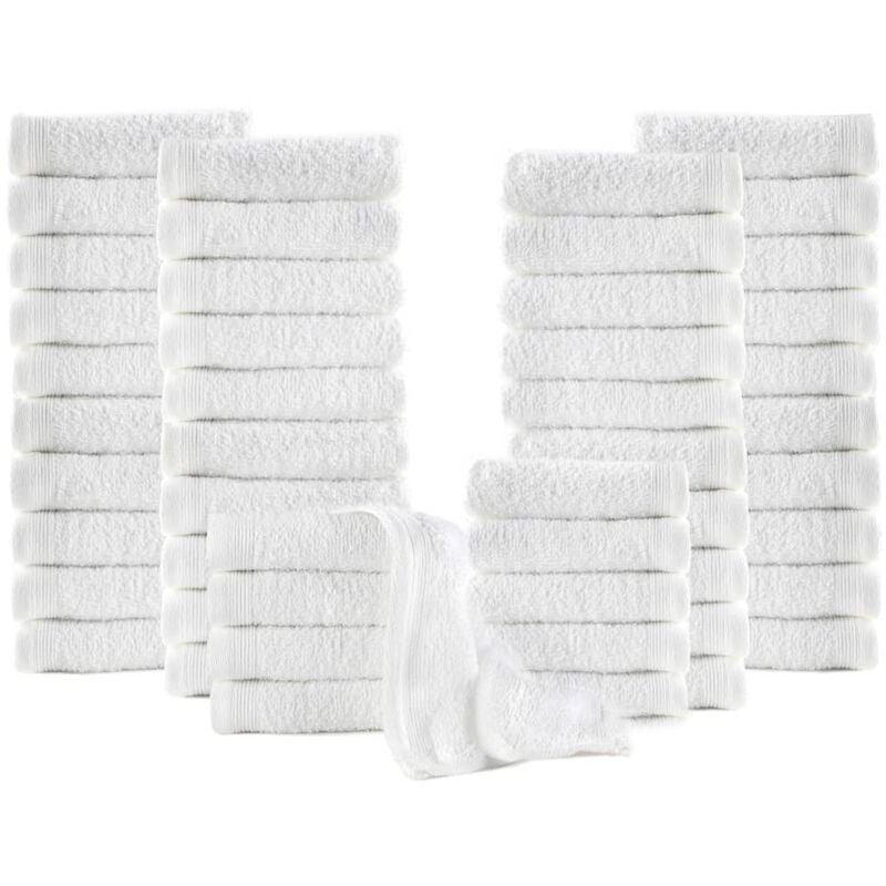 

Toallas de Cortesía Algodón Blanco 350 g/m² 50 Unidades 30x30 cm - Blanco - Vidaxl
