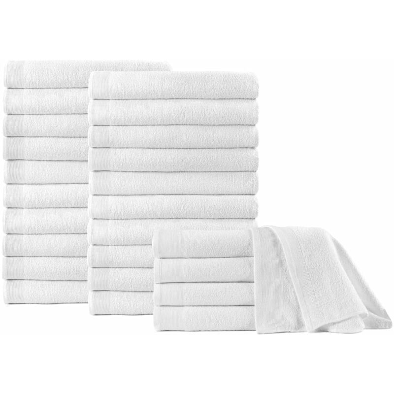 

vidaXL Toallas de Cortesía Algodón Blanco 350 g/m² 25 Unidades 70x140 cm - Blanco