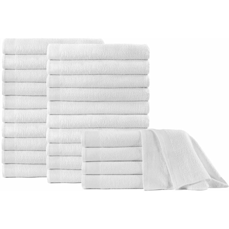 

vidaXL Toallas de Cortesía Algodón Blanco 350 g/m² 25 Unidades 80x200 cm - Blanco