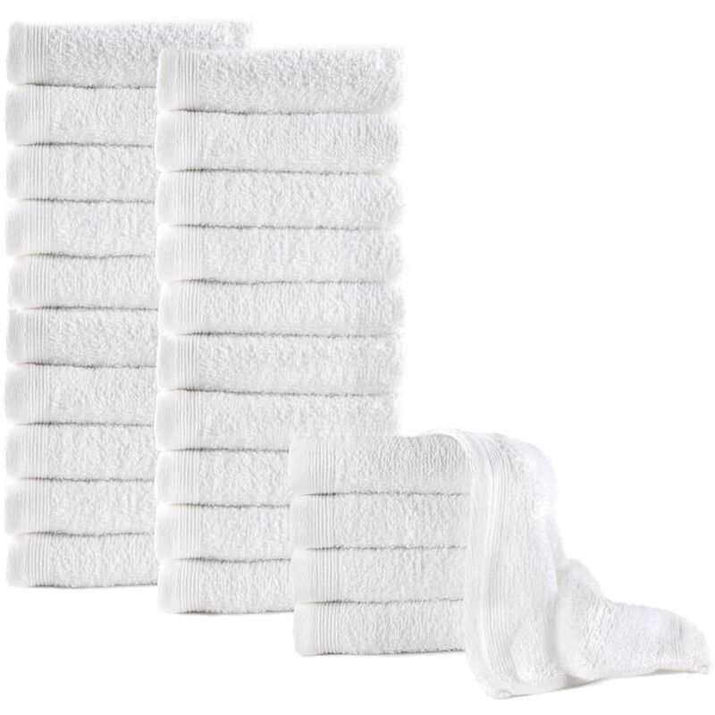 

Toallas de Cortesía Algodón Blanco 350 g/m² 25 Unidades 30x30 cm - Blanco - Vidaxl
