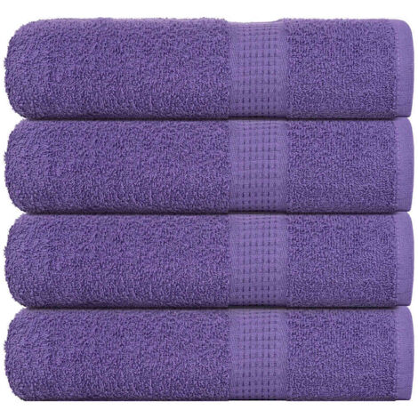 Toallas de baño 4 uds morado 100x150 cm 360 gsm 100% algodón