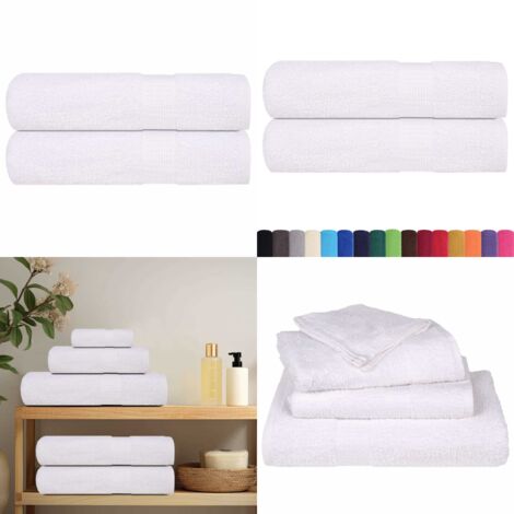 Toallas de baño FROGN 2 uds blanco 100x150 cm 360 g/m² - Toalla de baño algodón - Toalla de baño blanca