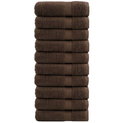 Toallas de baño SOLUND 10 uds marrón 100x150 cm 600 gsm