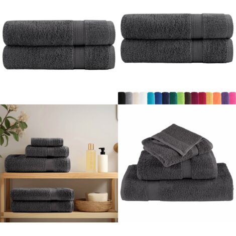 Toallas de baño SOLUND 2 uds antracita 100x150 cm 600 gsm - Toalla de baño - Toalla de algodón