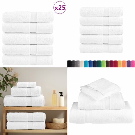 Toallas de baño SOLUND 25 uds blanco 100x150 cm 600 gsm - Toallas de algodón - Toallas de baño blancas