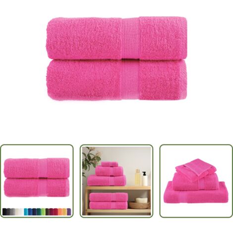 Toallas de baño -  Toallas de invitados SOLUND 2 uds rosa 30x50 cm 600 gsm