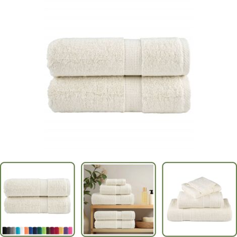 Toallas de baño -  Toallas de mano premium SOLUND, 2 unidades, color crema, 30 x 30 cm, 600 g/m²