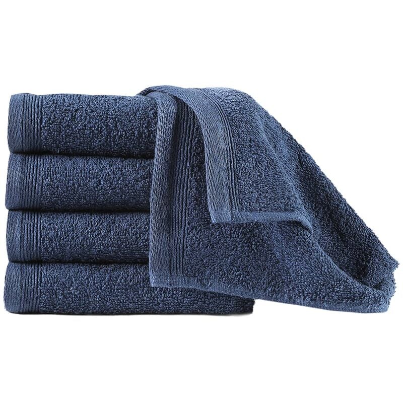 

Toallas de cortesia 10 uds algodon azul marino 450 g/m2 30x50cm