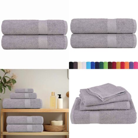 Toallas de ducha FROGN 2 uds gris 70x140 cm 360 g/m² - Toallas de ducha - Toallas de algodón