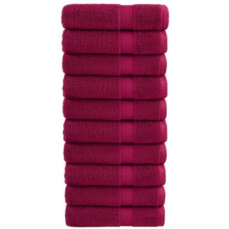 Toallas de ducha SOLUND 10 uds burdeos 70x140 cm 600 gsm
