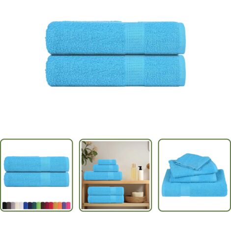 Toallas de ducha -  Toallas de ducha FROGN 2 uds turquesa 70x140 cm 360 g/m²