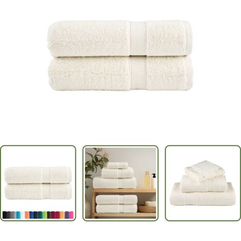 Toallas de ducha -  Toallas de ducha SOLUND 2 unidades crema 70x140 cm 600 gsm