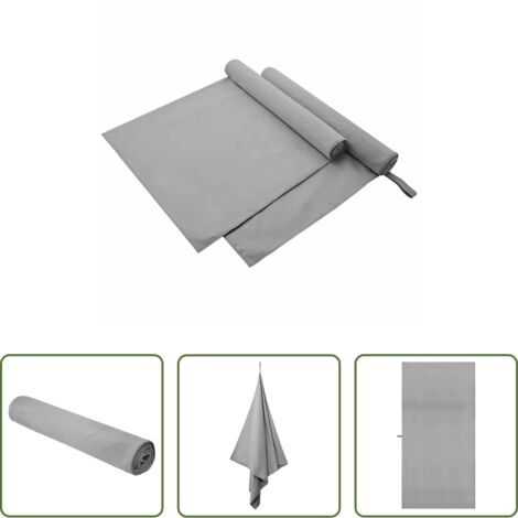 Toallas de gimnasio -  Toallas Deportivas 2 pcs Gris oscuro 90 x 180 cm