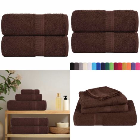 Toallas de invitados FROGN 2 uds marrón 30x50 cm 360 g/m² - Toallas de baño - Toallas de cocina