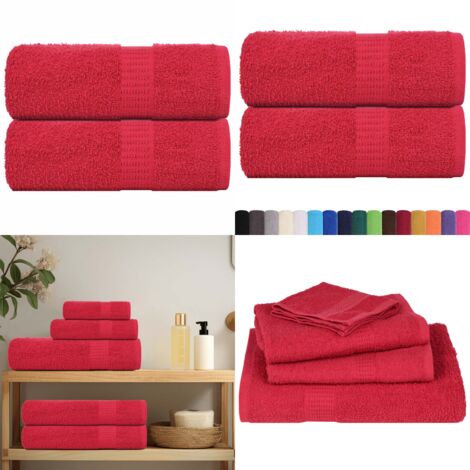 Toallas de invitados FROGN 2 uds rojo 30x50 cm 360 g/m² - Toalla de baño - Toalla facial