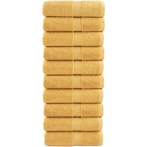 Toallas de invitados SOLUND 10 uds dorado 30x50 cm 600 gsm