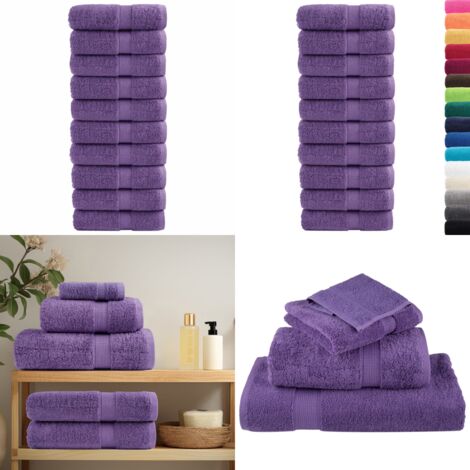 Toallas de invitados SOLUND 10 uds morado 30x50 cm 600 gsm - Toallas de baño - Toallas de cocina