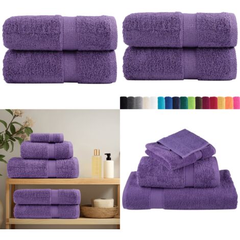 Toallas de invitados SOLUND 2 uds morado 30x50 cm 600 gsm - Toallas de baño - Toallas de algodón