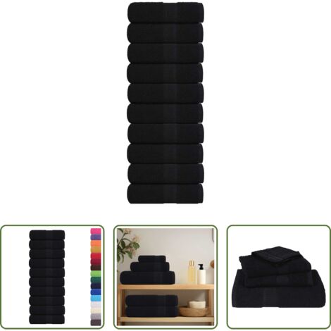 Toallas de invitados -  Toallas de invitados FROGN 10 uds negro 30x50 cm 360 g/m²