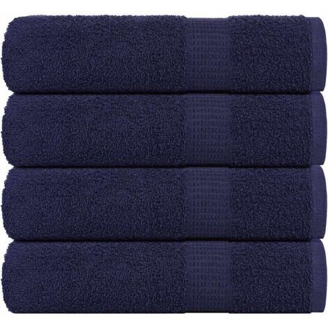 Toallas de mano 4 uds azul marino 50x100cm 360gsm 100% algodón