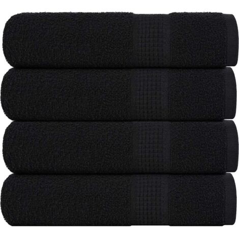 Toallas de mano 4 uds negro 50x100 cm 360 gsm 100% algodón