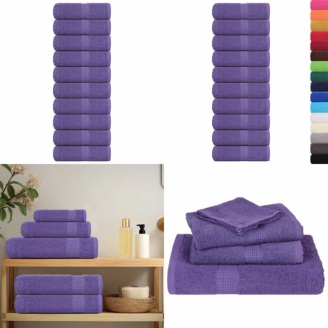 Toallas de mano FROGN 10 uds morado 30x30 cm 360 g/m² - Toallas de mano - Toallas de algodón
