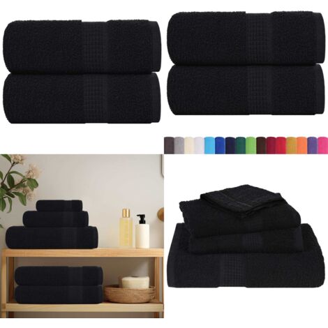 Toallas de mano FROGN 2 uds negro 30x30 cm 360 g/m² - Toalla de mano - Toalla de cocina