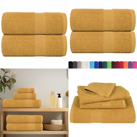 Toallas de mano FROGN 2 uds oro 30x30 cm 360 g/m² - Toalla de mano - Toalla de cocina