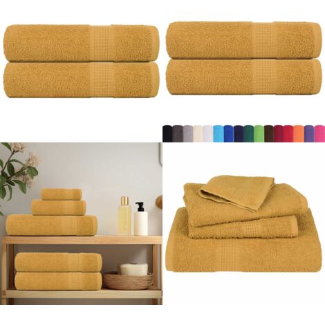 Toallas de mano FROGN 2 uds oro 50x100 cm 360 g/m² - Toallas de baño - Algodón