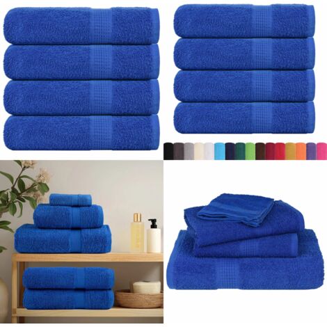 Toallas de mano FROGN 4 uds azul 50x100 cm 360 g/m² - Toallas de baño - Algodón