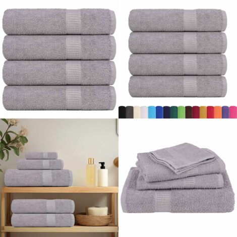 Toallas de mano FROGN 4 uds gris 50x100 cm 360 g/m² - Toalla de baño - Toalla de algodón