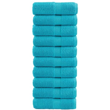 Toallas de mano premium SOLUND 10 unidades turquesa 30x30 cm 600 g/m²