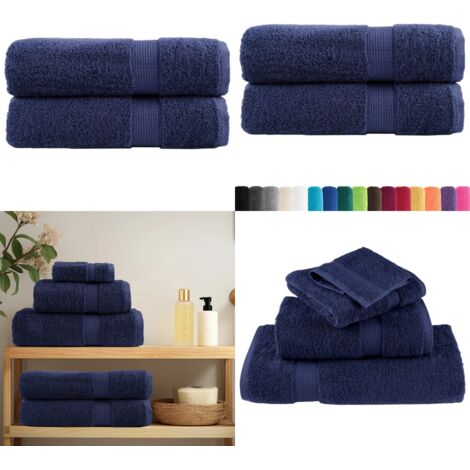 Toallas de mano SOLUND 2 uds azul marino 50x100 cm 600 gsm - Toallas de baño - Algodón 100%
