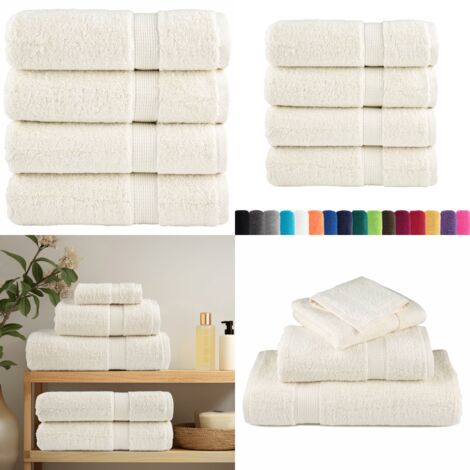 Toallas de mano SOLUND 4 unidades crema 50x100 cm 600 gsm - Toallas de baño - Algodón 100%