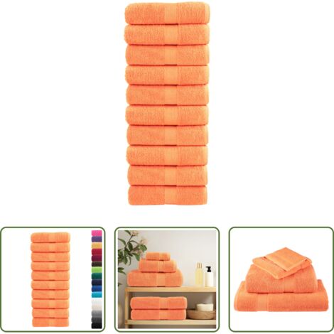Toallas de mano -  Toallas de mano premium SOLUND 10 unidades naranja 30x30 cm 600 g/m²
