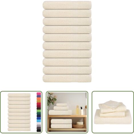 Toallas de playa -  Toallas FROGN 10 uds crema 100x200 cm 360 g/m²