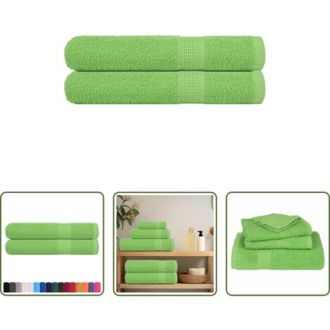 Toallas de playa -  Toallas FROGN 2 uds verde manzana 100x200 cm 360 g/m²
