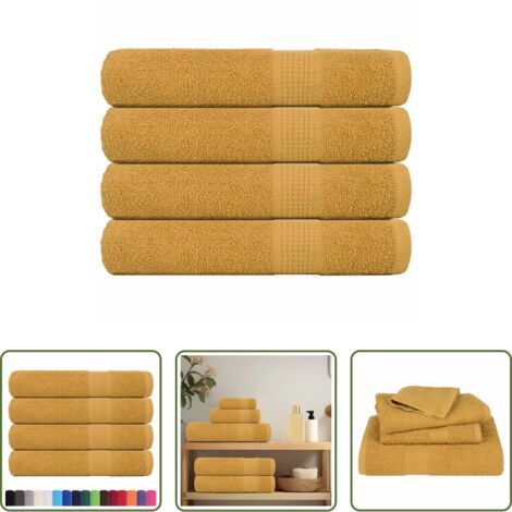 Toallas de playa -  Toallas FROGN 4 uds oro 100x200 cm 360 g/m²