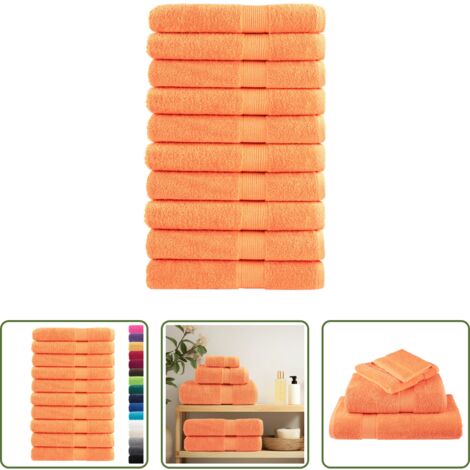 Toallas de playa -  Toallas premium SOLUND 10 unidades naranja 100x200 cm 600 gsm