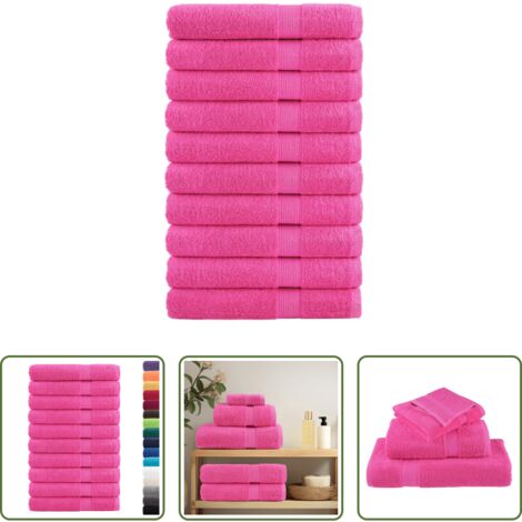 Toallas de playa -  Toallas premium SOLUND 10 unidades rosa 100x200 cm 600 gsm