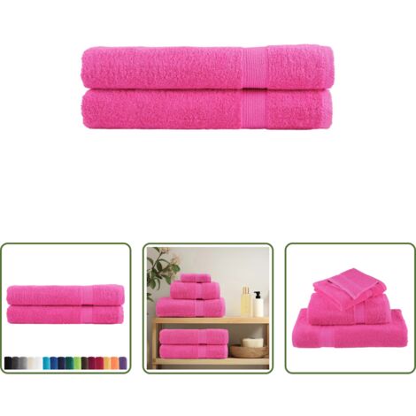 Toallas de playa -  Toallas premium SOLUND 2 unidades rosa 100x200 cm 600 gsm