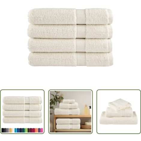 Toallas de playa -  Toallas premium SOLUND 4 unidades crema 100x200 cm 600 gsm