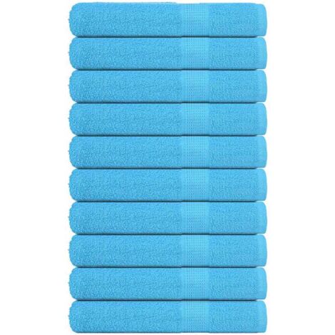 Toallas de sauna 10 uds 100% algodón turquesa 80x200 cm 360 gsm